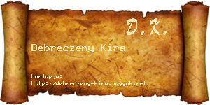 Debreczeny Kira névjegykártya